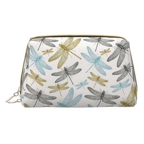 HGFVY Simple Libellen-Kulturbeutel, reisefreundlicher Make-up-Organizer für Make-up-Pinsel, Lippenstifte, Weiss/opulenter Garten, Einheitsgröße von HGFVY