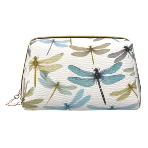 HGFVY Simple Libellen-Kulturbeutel, reisefreundlicher Make-up-Organizer für Make-up-Pinsel, Lippenstifte, Weiss/opulenter Garten, Einheitsgröße von HGFVY