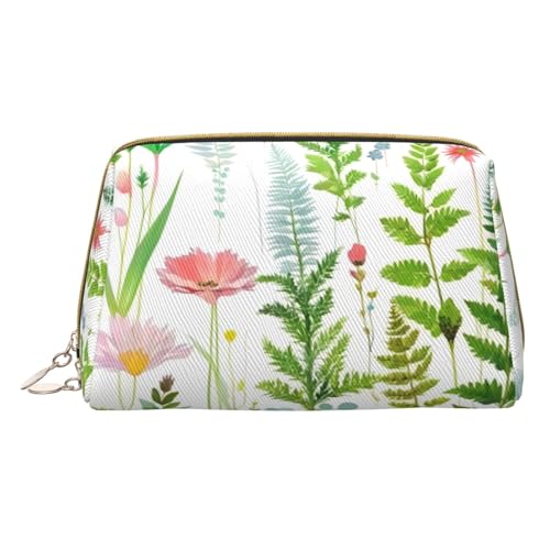 HGFVY Springtime Kulturbeutel für Kräutergarten, Reisefreundlicher Make-up-Organizer für Make-up-Pinsel, Lippenstifte, Weiss/opulenter Garten, Einheitsgröße von HGFVY