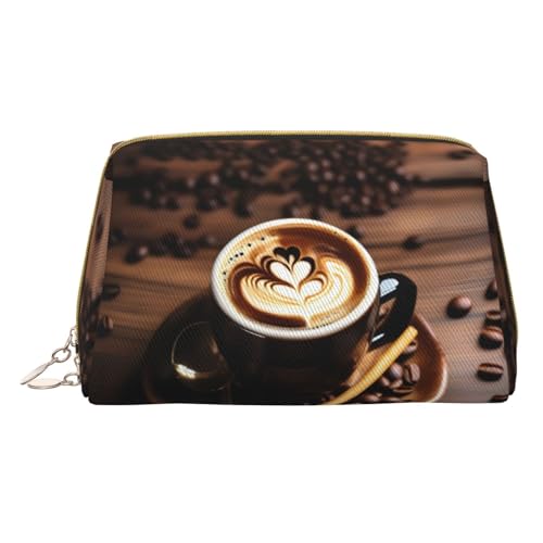 Köstlicher Kaffee-Kulturbeutel, Reisefreundlicher Make-up-Organizer für Make-up-Pinsel, Lippenstifte, Weiss/opulenter Garten, Einheitsgröße von HGFVY