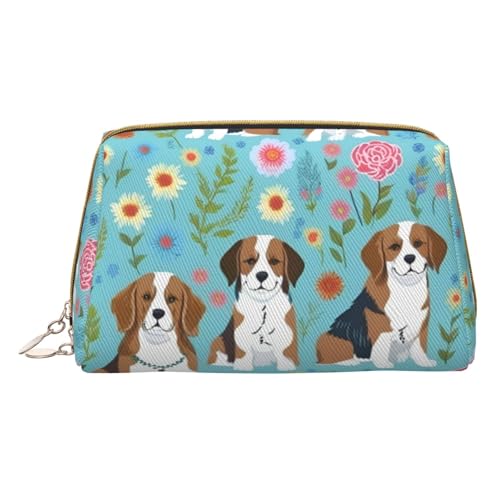Sweet Basset Hound Kulturbeutel, Reisefreundlicher Make-up-Organizer für Make-up-Pinsel, Lippenstifte, Weiss/opulenter Garten, Einheitsgröße von HGFVY