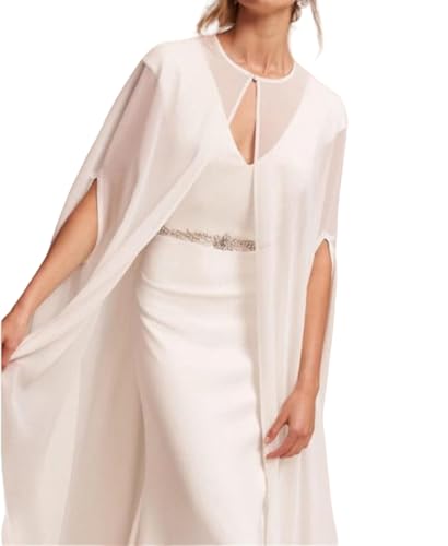 WLLDDDIU Bolero Damen,Langer Damen-Cardigan Leichter Chiffon Bolero Shrugs Eleganter Kurzarm-Cardigan Open Front Mesh Shrugs Oberteile Jacke Abend Strandmode Bikini Cover Up Schalbluse, Weiß, Schul von HGJH