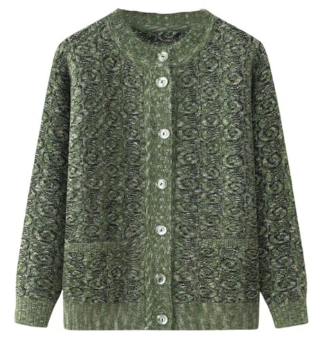 WLLDDDIU Klassischer Leichter Strickjacke Pullover für ältere Damen,mittleres Alter und ältere Menschen,gestrickte Strickjacke,alte Dame,lässiges Oberteil,Oma trägt einen Mantel,Frühling und H von HGJH