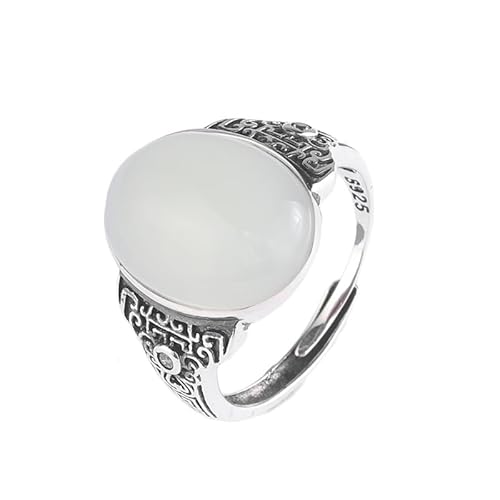 WLLDDDIU Ringe Silber, 925 Sterling Silber Auspicious Cloud Carving Ring Natürliche Runde Hetian Jade Boho Verstellbare Ringe Edelstein Energie Charm Hochzeitsschmuck Geschenke Für Männer Damen WLLDDDIU Ringe Silber, 925 Sterling Silber Auspicious Cloud Carving Ring Natürliche Runde Hetian Jade Boho Verstellbare Ringe Edelstein Energie Charm Hochzeitsschmuck Geschenke Für Männer Damen von HGJH