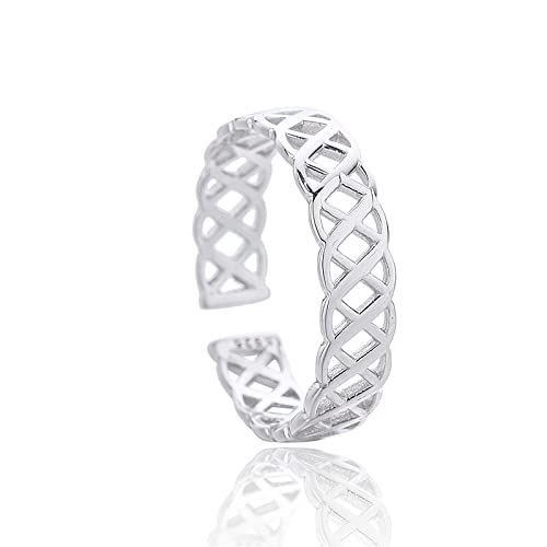 WLLDDDIU Ringe Silber, S925 Sterling Silber X-Förmiger Kreuzungsring Verstellbare Ringe Einfacher Zeigefingerring Offener Ring Silber Ewigkeitsring Hochzeitsanhänger Schmuck Geschenke Für Mädche von HGJH