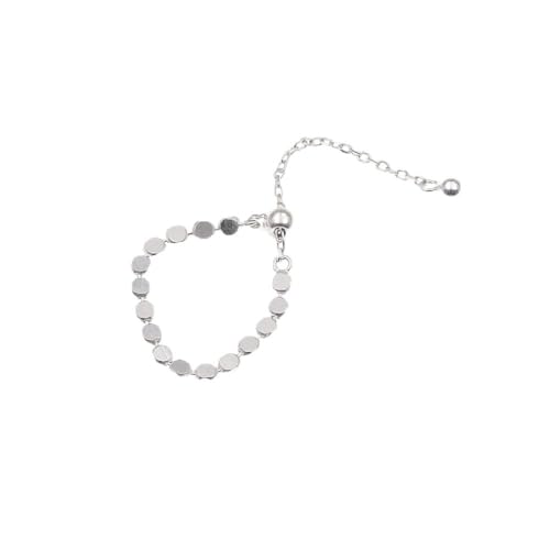 WLLDDDIU Verstellbarer Ring, S925 Sterling Silber Rundstück Die Kette Quaste Ring Verstellbare Ringe Minimalistischer Offener Ring Silber Eternity Ring Hochzeit Charme Schmuck Geschenke Für Mädch von HGJH