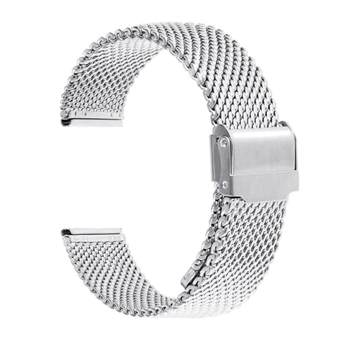 HGJHJJHK 1,0 Mailanese Mesh Loop Edelstahl -Uhrenbandarmband 18 mm 20 mm 22 mm 24 mm Armband 3 mm Dicke Gurtbandbänder von HGJHJJHK