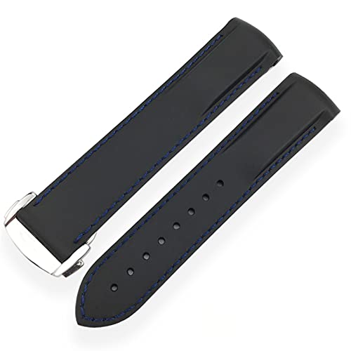 HGJHJJHK 20mm 21mm Gummi -Silikon -Uhrengurt wasserdichtes Uhrenband für IWC Mark Le Petit Prince Big Spitfire Bracelete Accessoires (Farbe: Orange weiße Linie, Größe: 19 mm) von HGJHJJHK