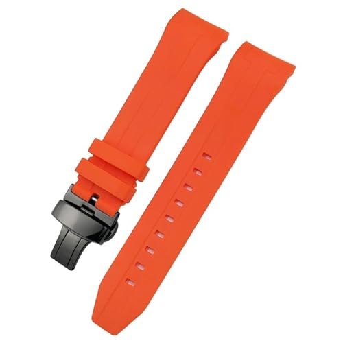 HGJHJJHK 21mm 22 mm gebogenes Ende Gummi -Uhrband für Tissot T120 Seastar T120407A T120417A Schwarz Orange Silikon Uhrengurt Armband Armband von HGJHJJHK