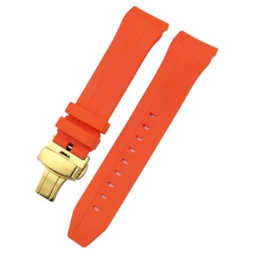 HGJHJJHK 21mm 22 mm gebogenes Ende Gummi -Uhrband für Tissot T120 Seastar T120407A T120417A Schwarz Orange Silikon Uhrengurt Armband Armband von HGJHJJHK