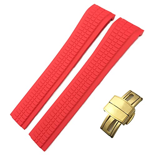 HGJHJJHK Bunte fließende Gummi -Uhrenbandbänder für Patek Philippe 5164a 5167a Aquanaut Serie Schmetterlingsschnalle 21mm Silicon Watch Armband von HGJHJJHK