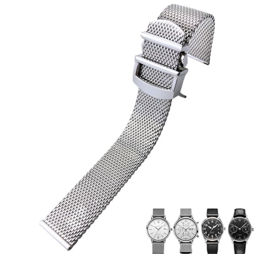 HGJHJJHK Edelstahl -Uhrband 20mm 22 mm geeignet ， für IWC Big Pilot Portfino Mark ⅹⅷ Watch Gurt Massive Silber Armband von HGJHJJHK