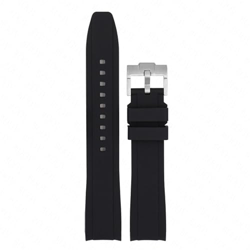 HGJHJJHK Gebogenes Ende Gummi -Gurt 18/19/20/22/22 mm Universal Silicon Watch Band Weicher Sport wasserdichte Armbandgürtel für Männer Frauen von HGJHJJHK