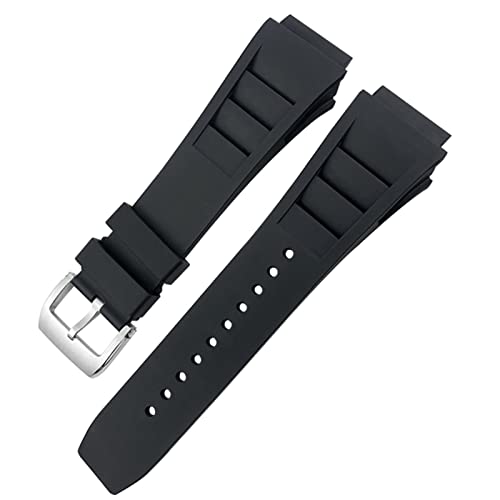 HGJHJJHK Rubber Watchband 20 mm 25 mm für Richard Spring Bar Silicone Mille Sport Watch Armband Weiches wasserdichtes Armband (Farbe: Gelbe Faltschnalle, Größe: 20 mm) von HGJHJJHK