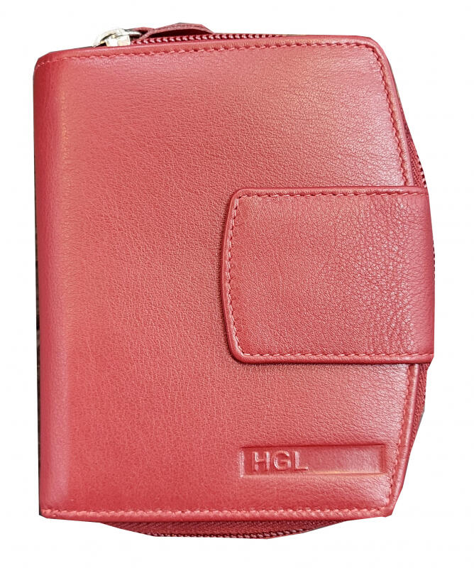 HGL - HGL Damenbörse m. RV und RFID echt Rindleder rot Rot von HGL