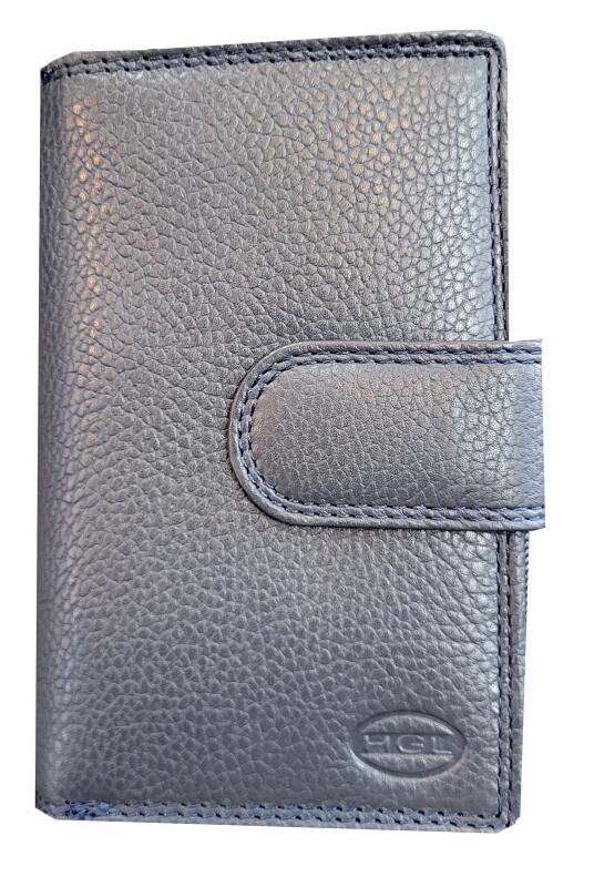 HGL - HGL Damenbörse mit Riegel und RV. RFID-Schutz echt Leder dunkelblau Blau von HGL