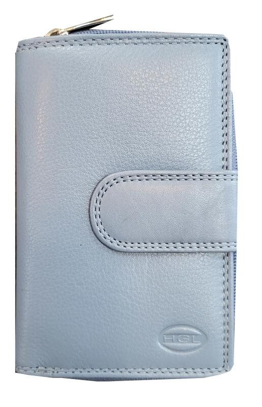HGL - HGL Damenbörse mit Riegel und RV. RFID-Schutz echt Leder hellblau Blau von HGL