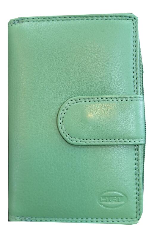 HGL - HGL Damenbörse mit Riegel und RV. RFID-Schutz echt Leder salbei Grün von HGL