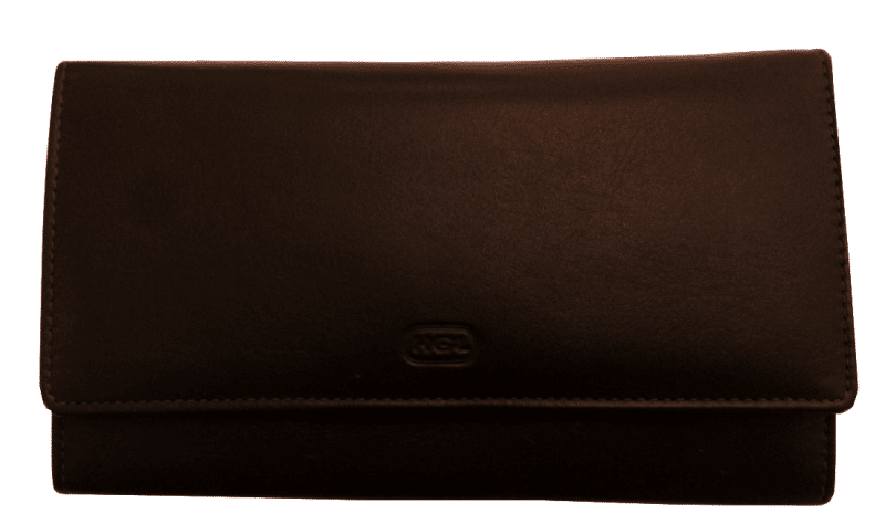 HGL - HGL Damenbörse mit Überschlag lang echt Leder braun Braun von HGL