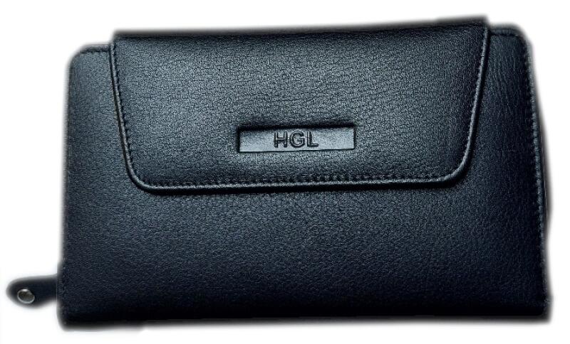HGL - HGL Damenbörse mit Überschlag und Reißverschluss mittel RFID-Schutz echt Leder schwarz Schwarz von HGL