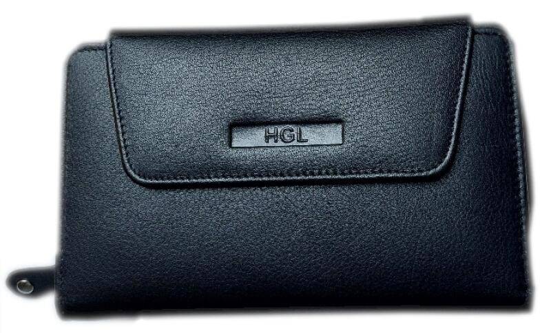 HGL - HGL Damenbörse mit Überschlag und Reißverschluss mittel RFID-Schutz echt Leder schwarz Schwarz von HGL