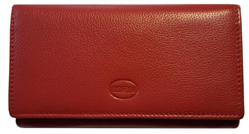 HGL - HGL Damenlangbörse mit Überschlag RFID-Schutz echt Leder rot Rot von HGL