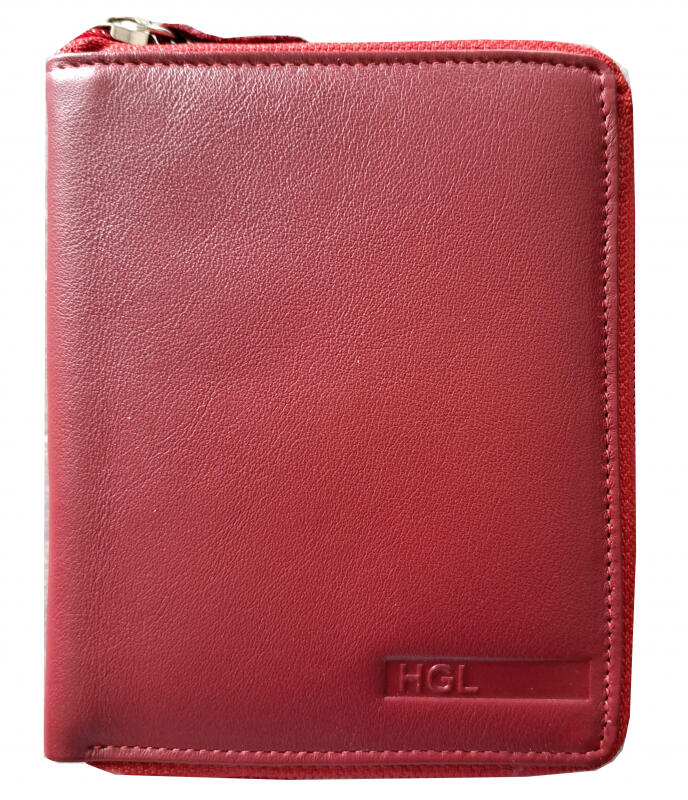 HGL - HGL Kombibörse mit Reißverschluss RFID-Schutz echt Leder rot Rot von HGL
