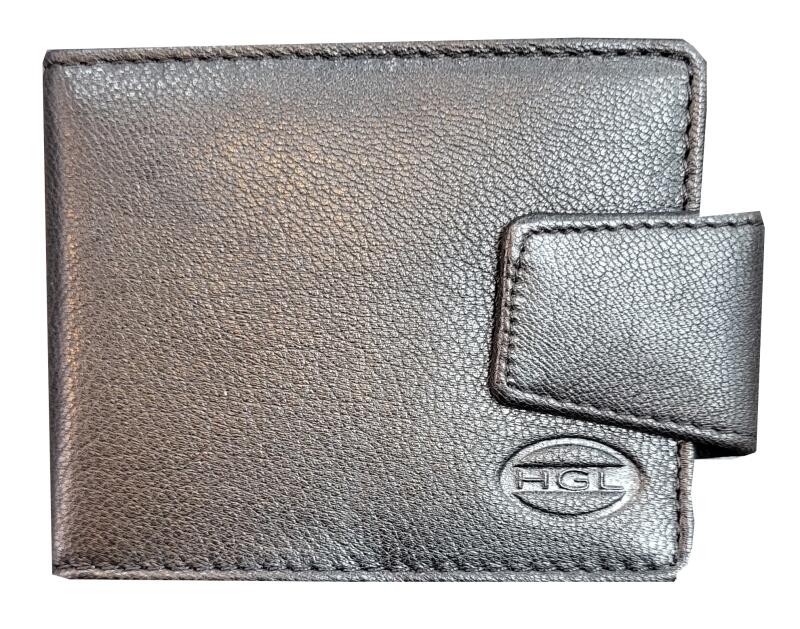 HGL - HGL Kreditkartenetui quer echt Rindleder schwarz Schwarz von HGL
