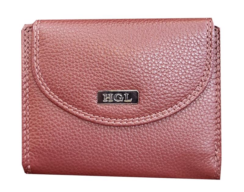 HGL - HGL Reißverschlussbörse mit Überschlag, RFID-Schutz echt Leder bordeaux Rot von HGL
