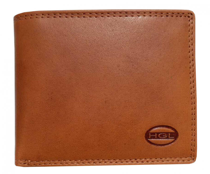 HGL - HGL Scheintasche klein mit RFID echt Rindleder natur Braun von HGL