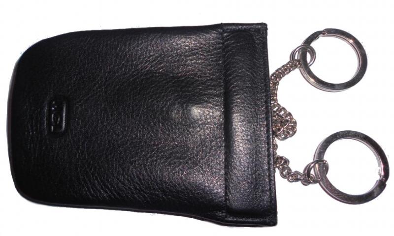HGL - HGL Schlüsseletui mit Spange echt Leder schwarz Schwarz von HGL