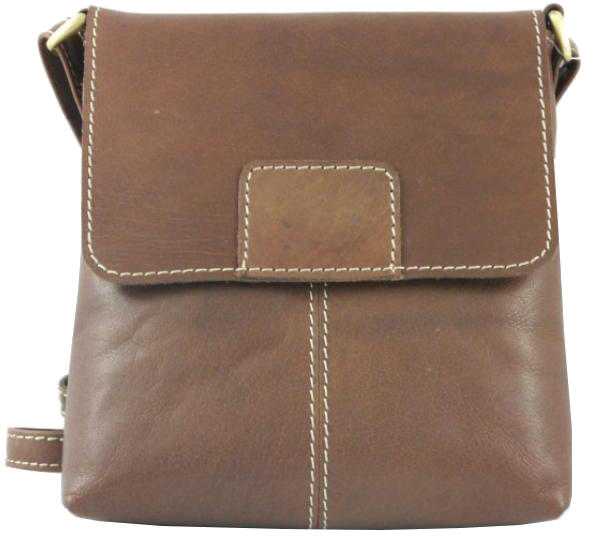 HGL - HGL Schultertasche mit Überschlag S echt Leder braun Braun von HGL