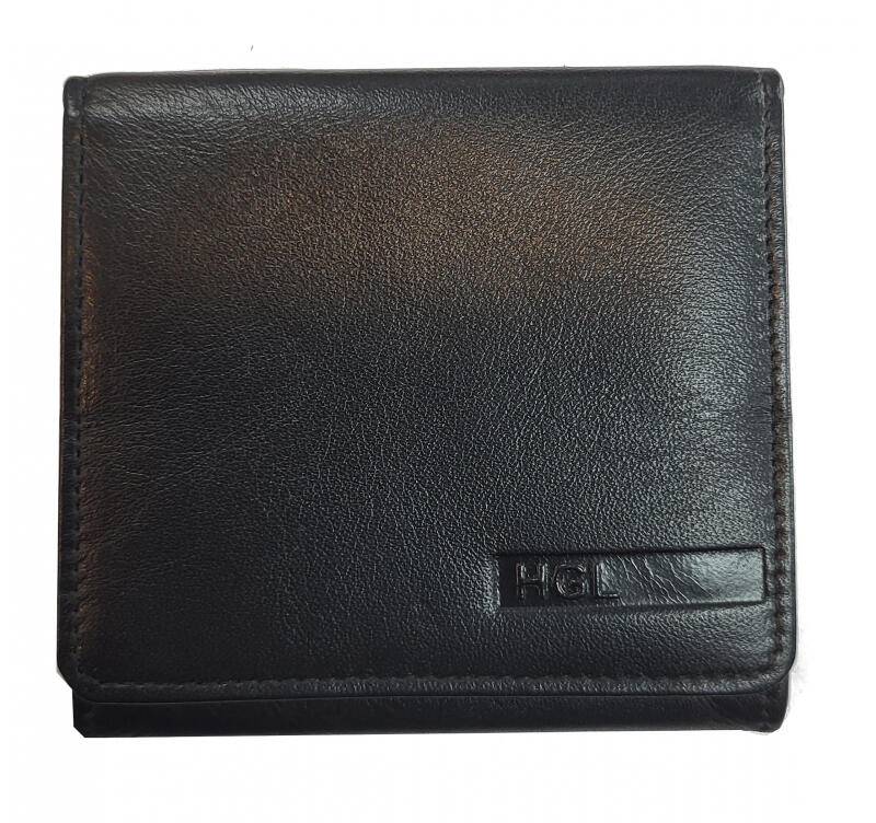 HGL - HGL Wiener Schachtel mit RFID echt Leder schwarz Schwarz von HGL