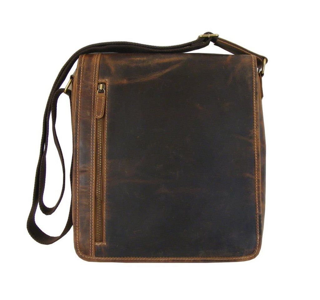 HGL Umhängetasche HGL Hunter Leder natur Damen Herren Umhängetasche Tasche groß 19031 von HGL