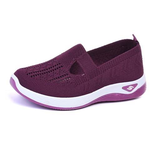 Damen Sneaker Schuhe Schlupfschuhe Leicht Atmungsaktiv Mesh Orthopädisch Wandern Sandalen Sommer Lässig Komfort Bequem Outdoor Laufen(Pink 1,39 EU) von HGMMFZ