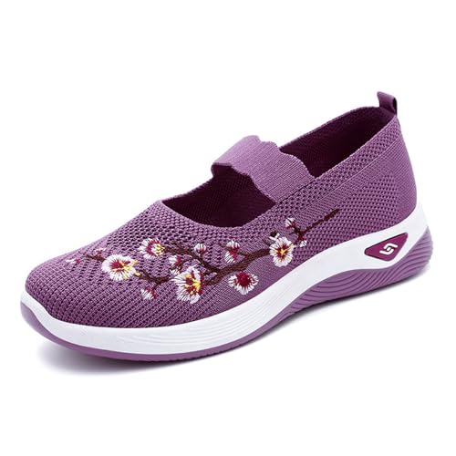 HGMMFZ Schuhe Damen Orthopädische Walkingschuhe Vermascht Sommer Leicht Sneaker Atmungsaktiv Memory Schaum Krankenschwester Sportschuhe Turnschuhe Basic(Pink,38 EU) von HGMMFZ