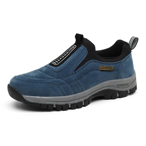 Hiking Shoes Men's Outdoor Wanderschuhe Comfortable Non Slip Trekkingschuhe Recreation Ankle Mountain Trainers Ultralight Sneakers for Sports Camping(Blue,39 EU) von HGMMFZ