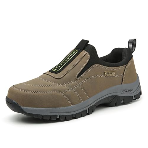 Hiking Shoes Men's Outdoor Wanderschuhe Comfortable Non Slip Trekkingschuhe Recreation Ankle Mountain Trainers Ultralight Sneakers for Sports Camping(Brown1,47 EU) von HGMMFZ