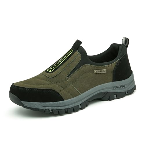 Hiking Shoes Men's Outdoor Wanderschuhe Comfortable Non Slip Trekkingschuhe Recreation Ankle Mountain Trainers Ultralight Sneakers for Sports Camping(Green 2,45 EU) von HGMMFZ