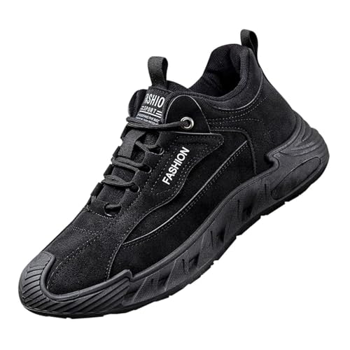 Trekkingschuhe Herren Mit Schnürsenkel Wanderschuhe zum Reinschlüpfen atmungsaktiv Turnschuhe Freizeitschuhe Orthopaedic Sportschuhe(Black,41 EU) von HGMMFZ