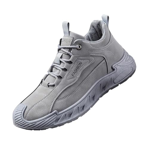 Trekkingschuhe Herren Mit Schnürsenkel Wanderschuhe zum Reinschlüpfen atmungsaktiv Turnschuhe Freizeitschuhe Orthopaedic Sportschuhe(Gray,47 EU) von HGMMFZ