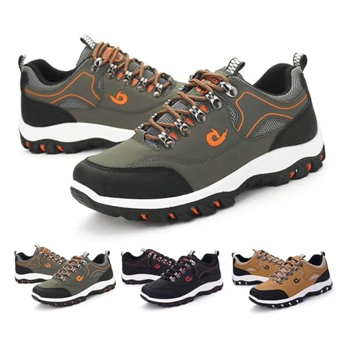 Wanderschuhe Herren Trekkingschuhe Atmungsaktiv Walkingschuhe rutschfest Outdoorschuhe Sportschuhe Wasserdicht Kletterschuhe Laufschuhe Hikingschuhe Bequeme Sommerschuhe(Green,40 EU) von HGMMFZ
