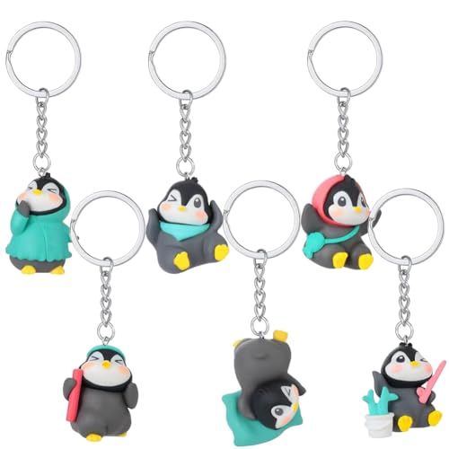 HGSHUO Pinguin Schlüsselanhänger Weihnachten Schlüsselanhänger Pinguin Figuren Anhänger Weihnachten Deko Schlüsselring 3D Keychain Geschenk Mitgebsel von HGSHUO