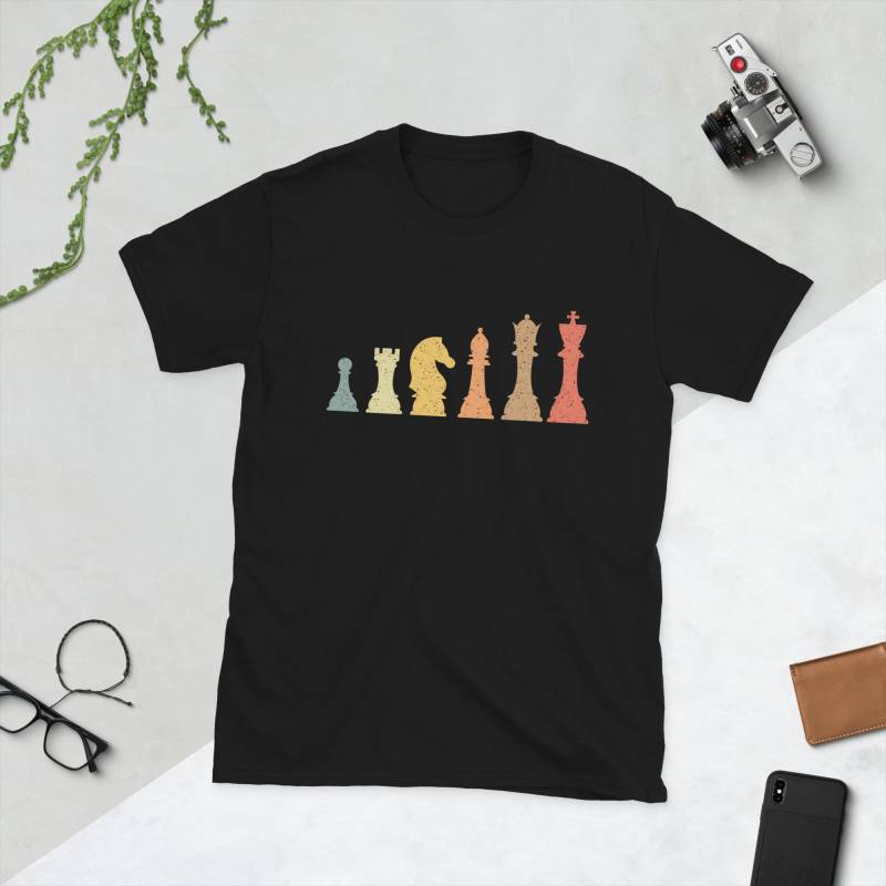 Schach Evolution Vintage Retro Kurzärmeliges Unisex-T-Shirt Schach Evolution Vintage Retro Kurzärmeliges Unisex-T-Shirt von HGShopDE