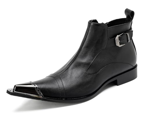 HGTREDPK Herrenstiefel, Unisex -Schuhe, lässige Chelsea -Stiefel, Metallzehenschuhe für Hochzeiten, Tänze und PartysBlack,EU38 HGTREDPK Herrenstiefel, Unisex -Schuhe, lässige Chelsea -Stiefel, Metallzehenschuhe für Hochzeiten, Tänze und PartysBlack,EU38 von HGTREDPK