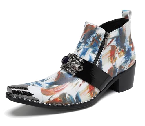 HGTREDPK Lässige kurze Stiefel für Männer, Unisex -Stiefel, Chelsea -Komfortstiefel, Metallzehenschuhe für Hochzeiten, Tänze und PartysMulti-colored,EU41 HGTREDPK Lässige kurze Stiefel für Männer, Unisex -Stiefel, Chelsea -Komfortstiefel, Metallzehenschuhe für Hochzeiten, Tänze und PartysMulti-colored,EU41 von HGTREDPK