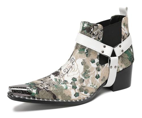 HGTREDPK Lässige Kurze Stiefel für Männer und Frau, Unisex -Stiefel, Chelsea -Nietstiefel, Metallzehenschuhe für Hochzeiten, Tänze und PartysGreen,EU39 HGTREDPK Lässige Kurze Stiefel für Männer und Frau, Unisex -Stiefel, Chelsea -Nietstiefel, Metallzehenschuhe für Hochzeiten, Tänze und PartysGreen,EU39 von HGTREDPK