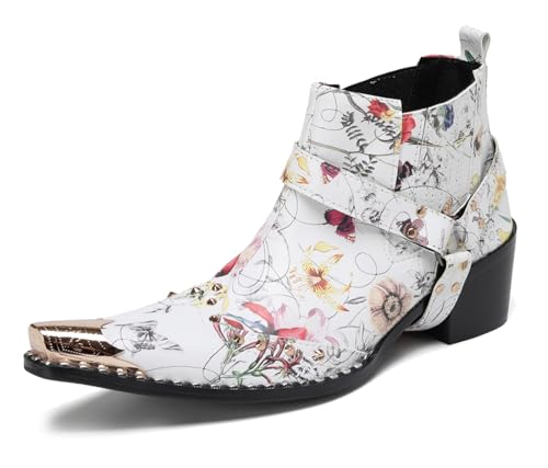 HGTREDPK Männer- und Frauenstiefel, Unisex -Freizeit -Chelsea -Stiefel, Metallspitze Zehenschuhe für Hochzeiten, Tänze und PartysWhite,EU40 HGTREDPK Männer- und Frauenstiefel, Unisex -Freizeit -Chelsea -Stiefel, Metallspitze Zehenschuhe für Hochzeiten, Tänze und PartysWhite,EU40 von HGTREDPK