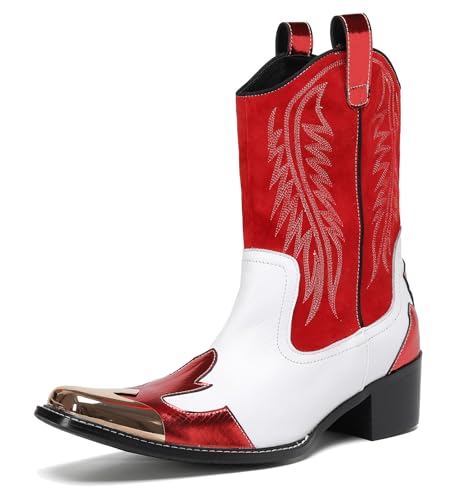 HGTREDPK Stiefel, Unisex -Spleißstiefel, lässige Chelsea -Stiefel, Schuhe für Hochzeiten, Tänze und PartysRed,EU47 HGTREDPK Stiefel, Unisex -Spleißstiefel, lässige Chelsea -Stiefel, Schuhe für Hochzeiten, Tänze und PartysRed,EU47 von HGTREDPK