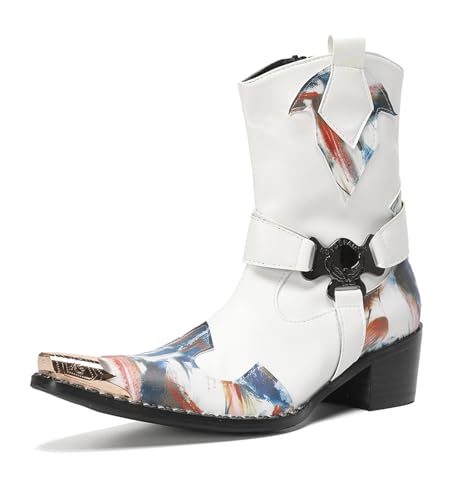 Herrenstiefel, Herrenschuhe, Freizeitschuhe Chelsea, Metallzehenschuhe Für Hochzeiten, Tänze Und PartyWhite,EU45 Herrenstiefel, Herrenschuhe, Freizeitschuhe Chelsea, Metallzehenschuhe Für Hochzeiten, Tänze Und PartyWhite,EU45 von HGTREDPK